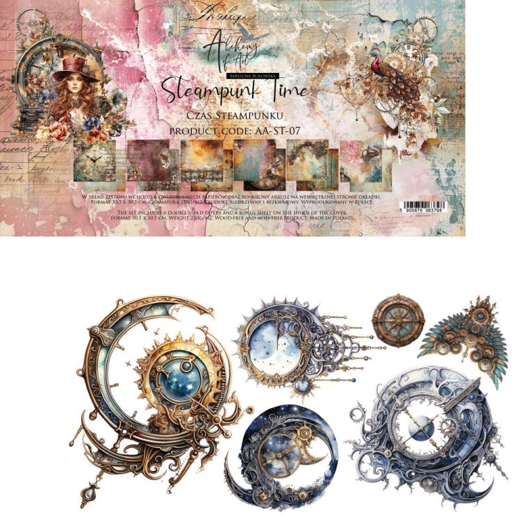 #34 Alchemy of Art Steampunk Time 12x12 Paper Pack