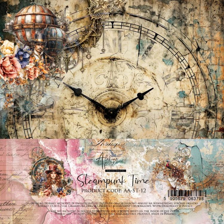 #34 Alchemy of Art Steampunk Time 6x6 Paper Pack