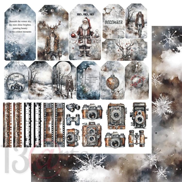 13 arts Grungy Winter 12x12 Paper Pad