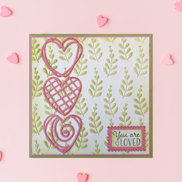 3D105 Nellie Snellen 3D Embossing Folder Heart Branches