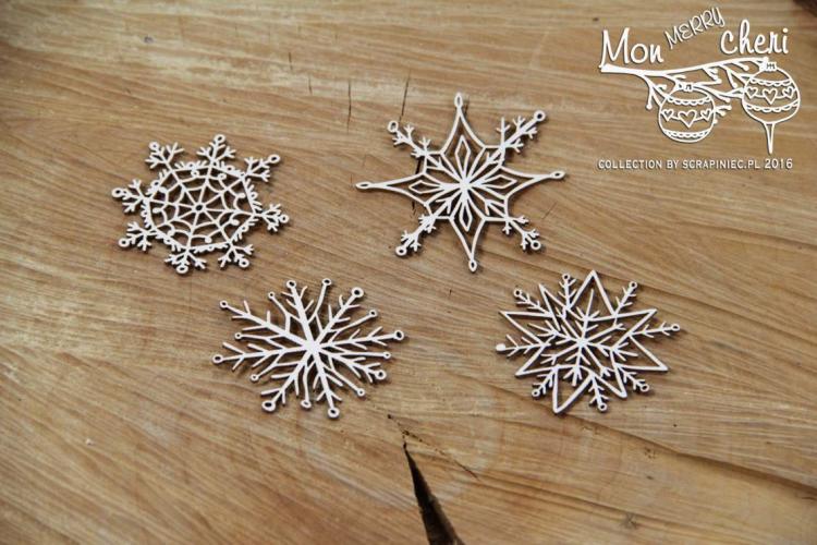 Scrapiniec Chipboard Mon Merry Cheri Snowflakes