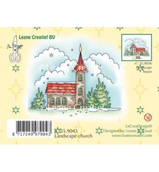 Leane Creatief - Stempel Winter landscape church