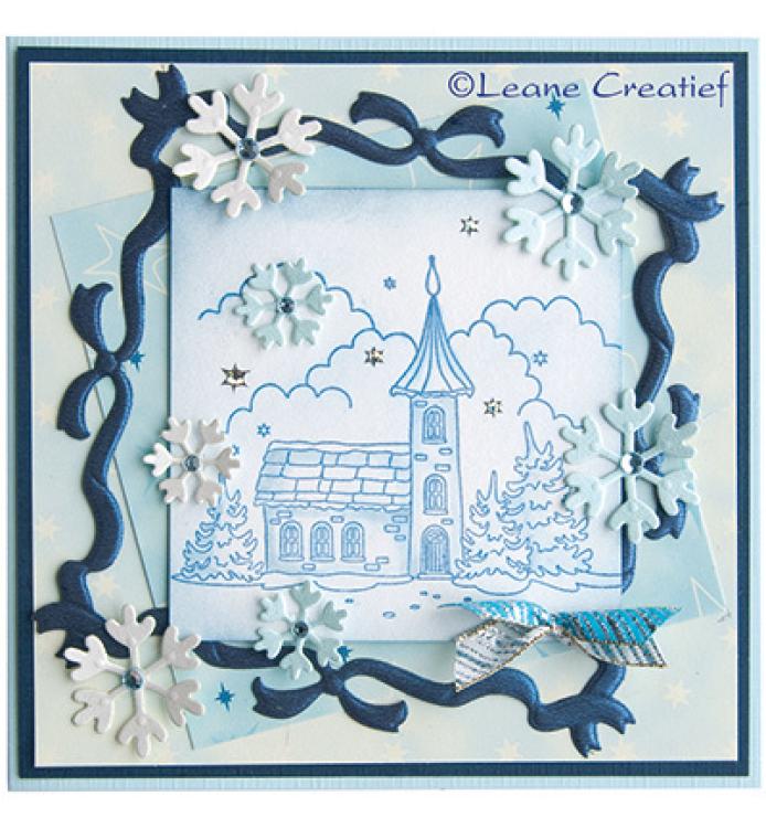 Leane Creatief - Stempel Winter landscape church