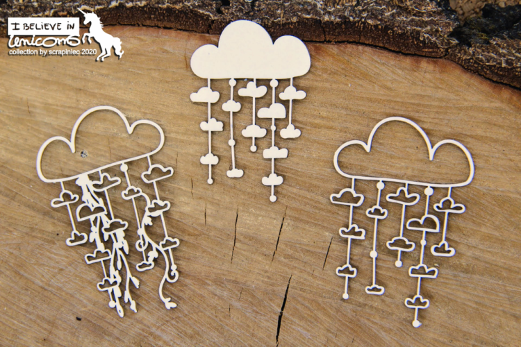 Scrapiniec Chipboard Garland Clouds #5736