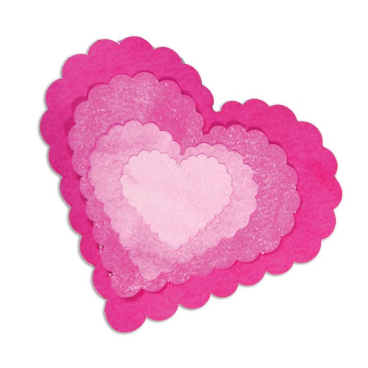 Sizzix Framelits Die Set 5PK Scallop Hearts