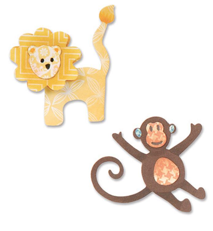 Sizzix Thinlits Die Set 8PK Lion & Monkey