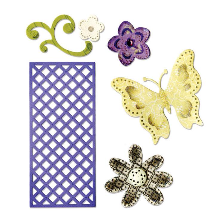 Sizzix Thinlits Die Set 6PK Butterfly,Flowers & Lattice