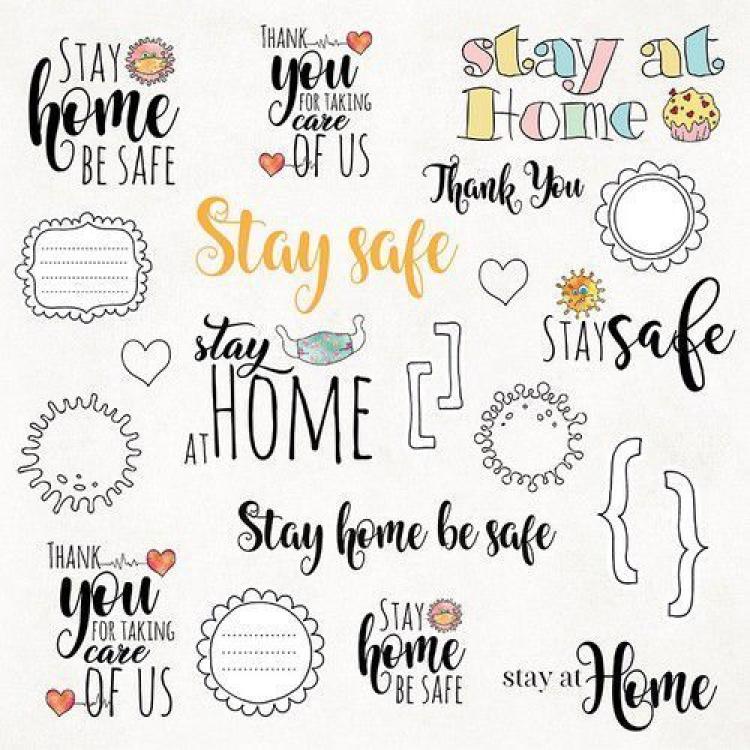 Craft&You Design12x12 Paper Set Extras Stay at Home