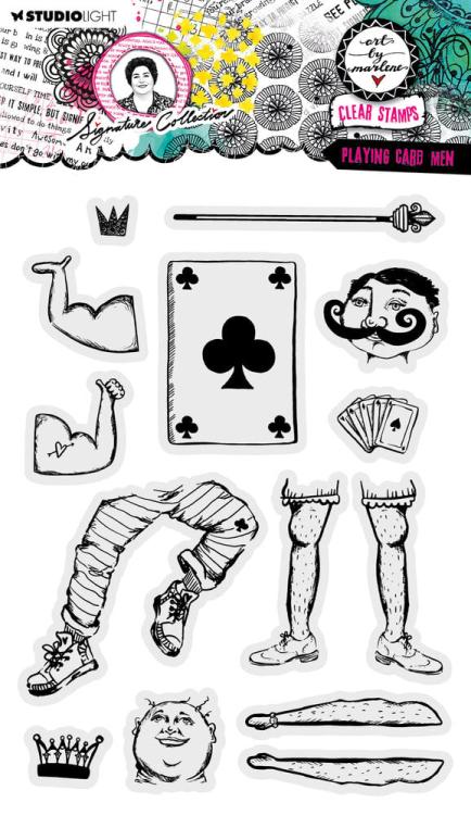 Art By Marlene Clear Stamp Playing Card Men #648