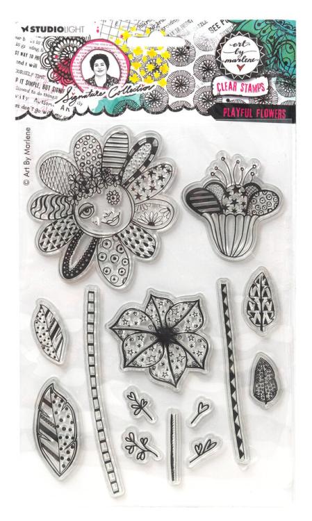 Art by Marlene Signature Collection Clear Stamp Playful Flowers #715