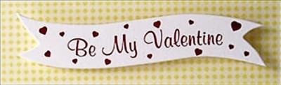 Banner White "Be my Valentine" Red