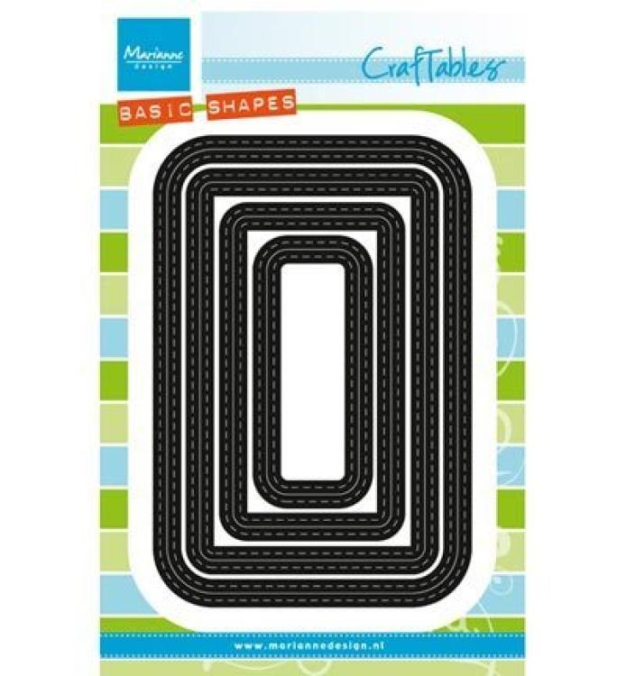 Marianne Design Basic Stitch Passepartout Rectangle Craftables #CR1390