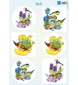 Marianne Design A4 Bogen Birds #VK9553