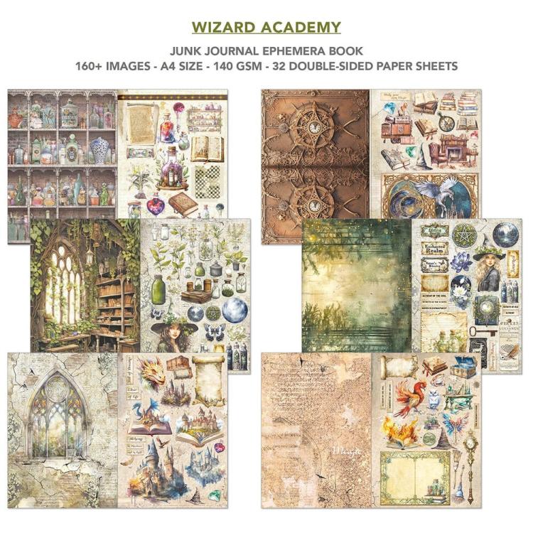 CBB004 Ciao Bella Wizard Academy A4 Junk Journal Ephemera Book