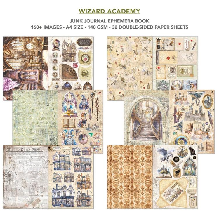 CBB004 Ciao Bella Wizard Academy A4 Junk Journal Ephemera Book