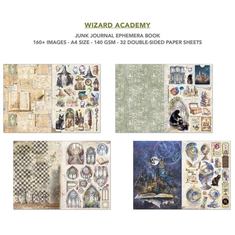 CBB004 Ciao Bella Wizard Academy A4 Junk Journal Ephemera Book