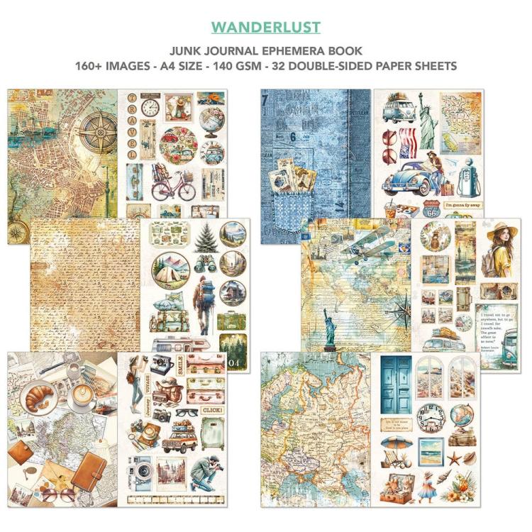 CBB006 Ciao Bella Wanderlust A4 Junk Journal Ephemera Book