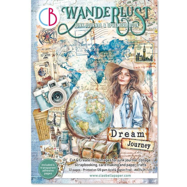 CBB006 Ciao Bella Wanderlust A4 Junk Journal Ephemera Book