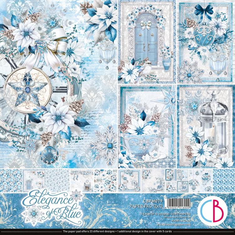 CBPM079 Ciao Bella Elegance of Blue 12x12 Inch Paper Pad