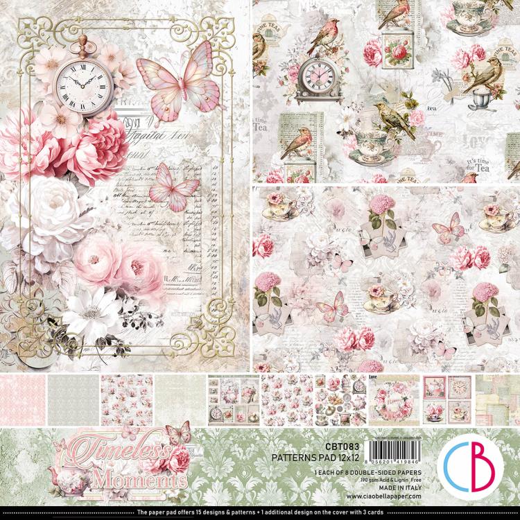 CBPT083 Ciao Bella Timeless Moments 12x12 Inch Patterns Pad