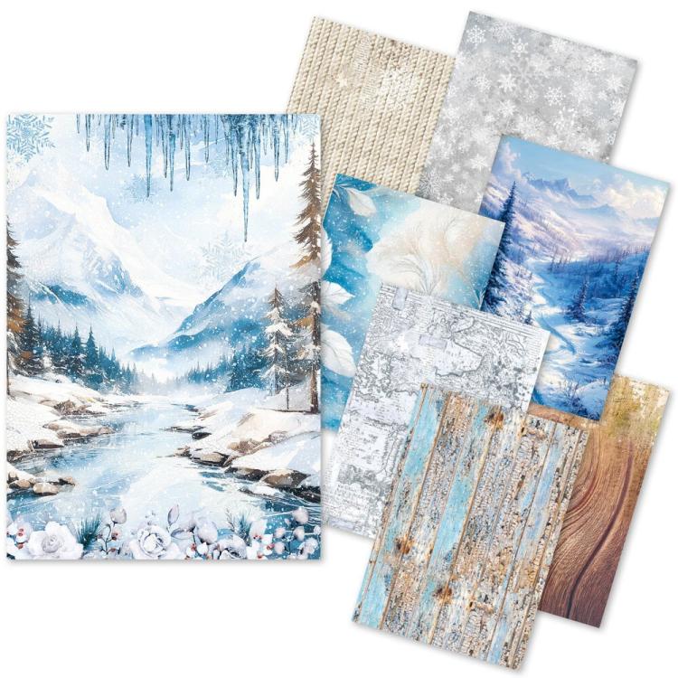 CBRS002 Ciao Bella Winter Wonderland A5 Rice Paper Mixed