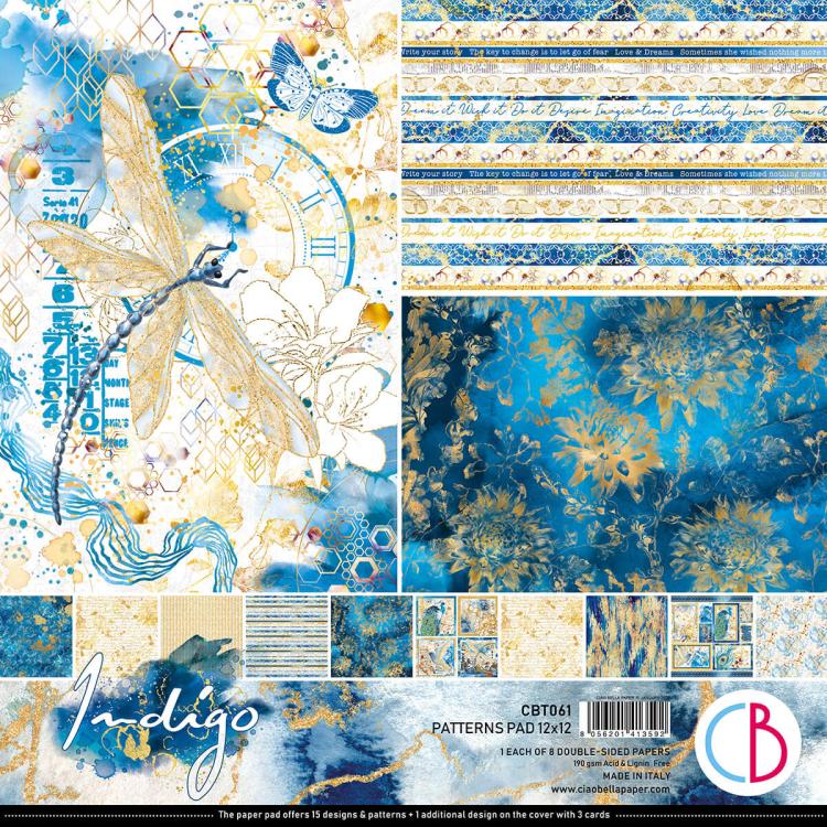 Ciao Bella 12x12 Patterns Pad Indigo CBPT061