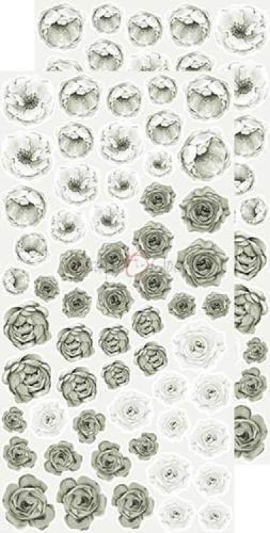 Craft O Clock Basic Flowers Set 1 White Grey