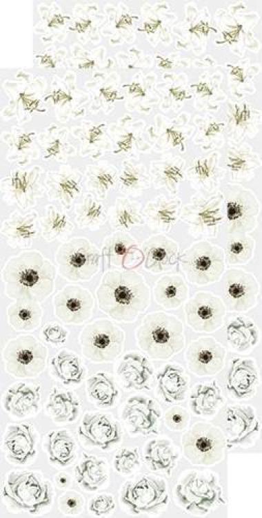 Craft O Clock Basic Flowers Set 1 White Grey