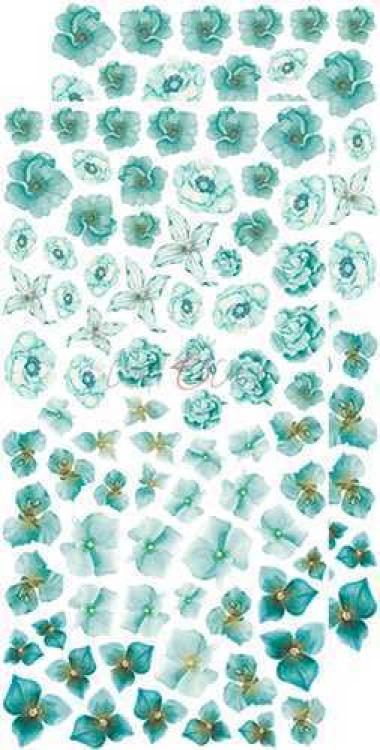 Craft O Clock Basic Flowers Set 3 Turquoise