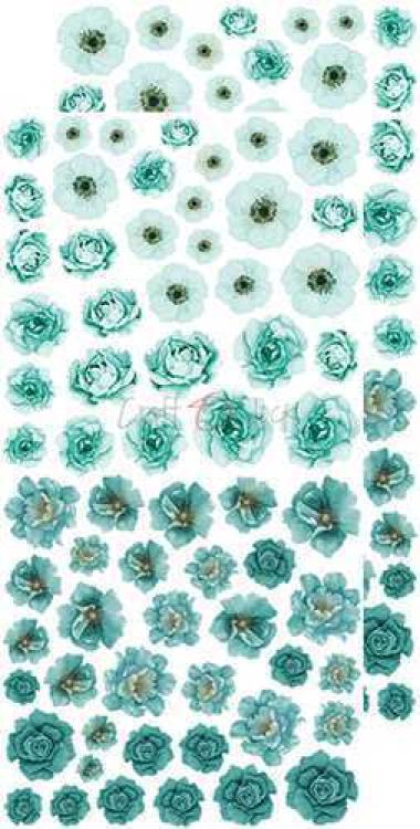 Craft O Clock Basic Flowers Set 3 Turquoise