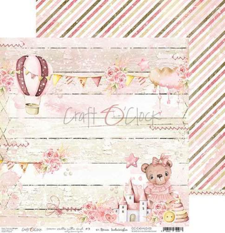 Craft O Clock 12x12 Paper Pad Hello Little Girl