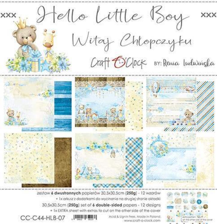 Craft O Clock 12x12 Paper Pad Hello Little Boy