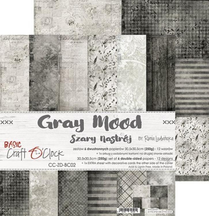 Craft O Clock 12x12 Paper Pad Basic 02 Gray Mood