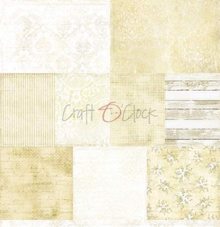 Craft O Clock 12x12 Paper Pad Basic White Beige Mood #04