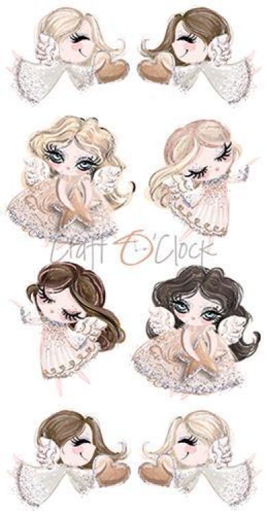 Craft O Clock Card Set Angel Girls