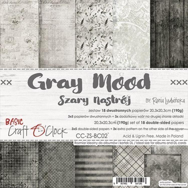 Craft O Clock 8x8 Paper Pad Basic 02 Gray Mood