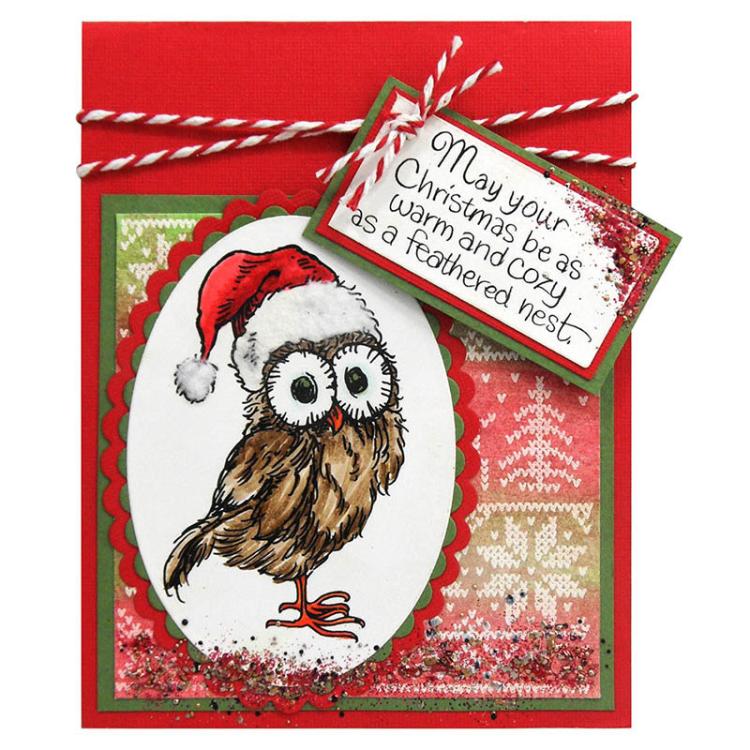 Stampendous Stempel Cling Santa Hut Owl