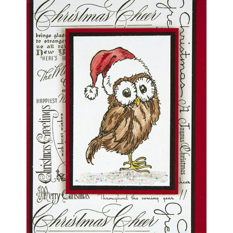 Stampendous Stempel Cling Santa Hut Owl