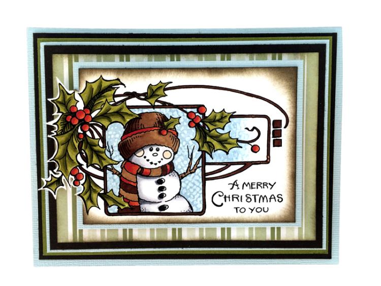 Stampendous Stempel Cling Snowman Holly