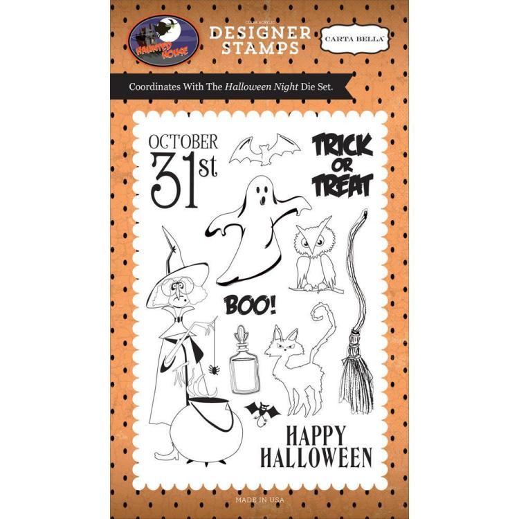 SALE Carta Bella Stamps Set Halloween Night #HH71045