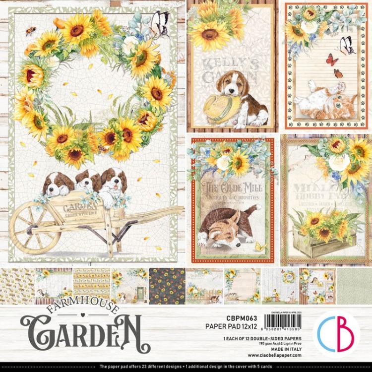 Ciao Bella 12x12 Paper Pad Farmhouse Garden CBPM063