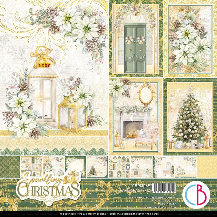 Ciao Bella 12x12 Paper Pad Sparkling Santa CBPM069