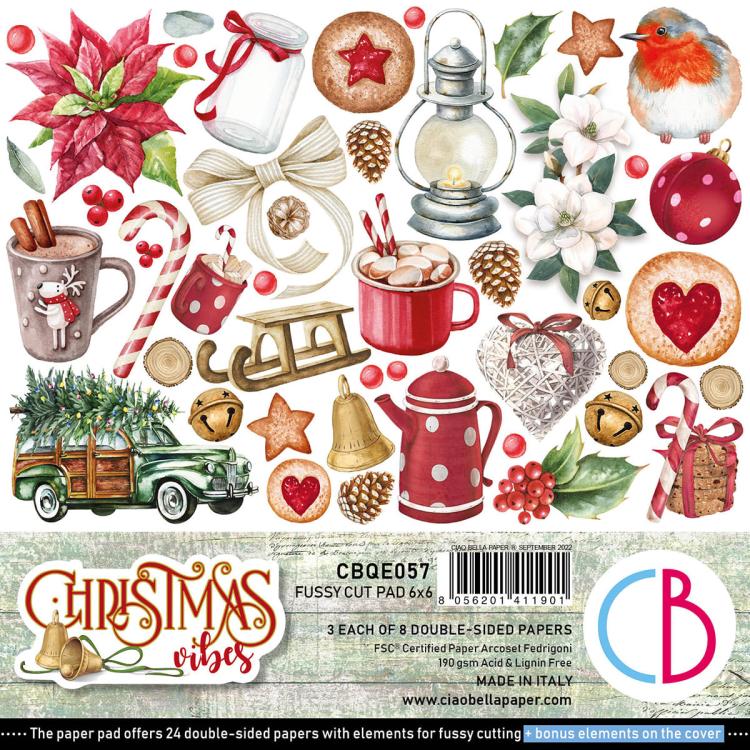 Ciao Bella 6x6 Fussy Cut Pad Christmas Vibes CBQE057