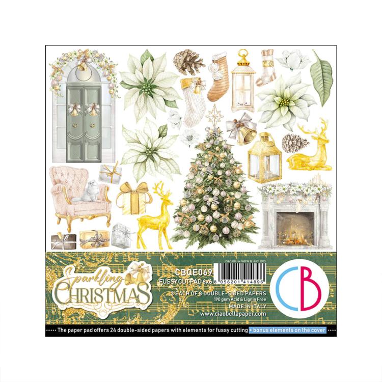 Ciao Bella 6x6 Fussy Cut Pad Sparkling Christmas CBQE069