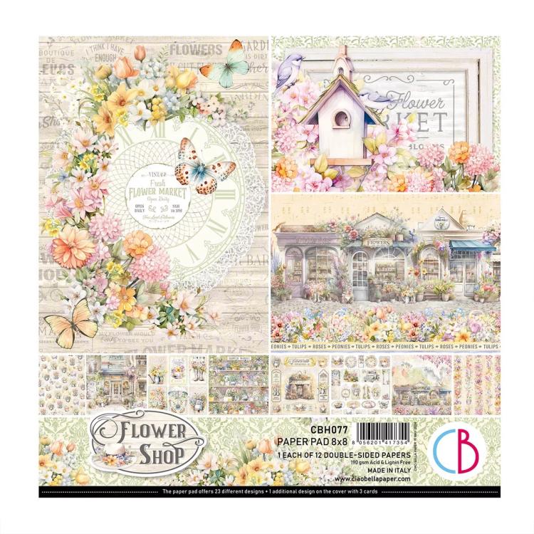 Ciao Bella Flower Shop 8x8 Paper Pad #CBH077