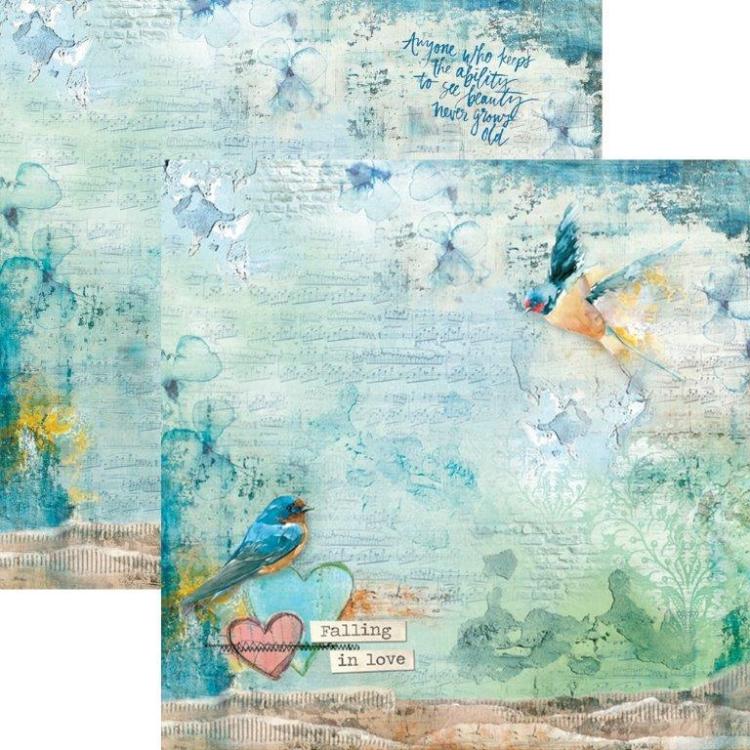 SALE Ciao Bella Scrapbooking Paper Sheet Falling in Love #CBS034 SET