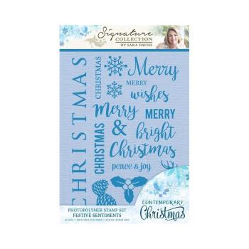 Contemporary Christmas Clear Stamps Set Festive Sentiments