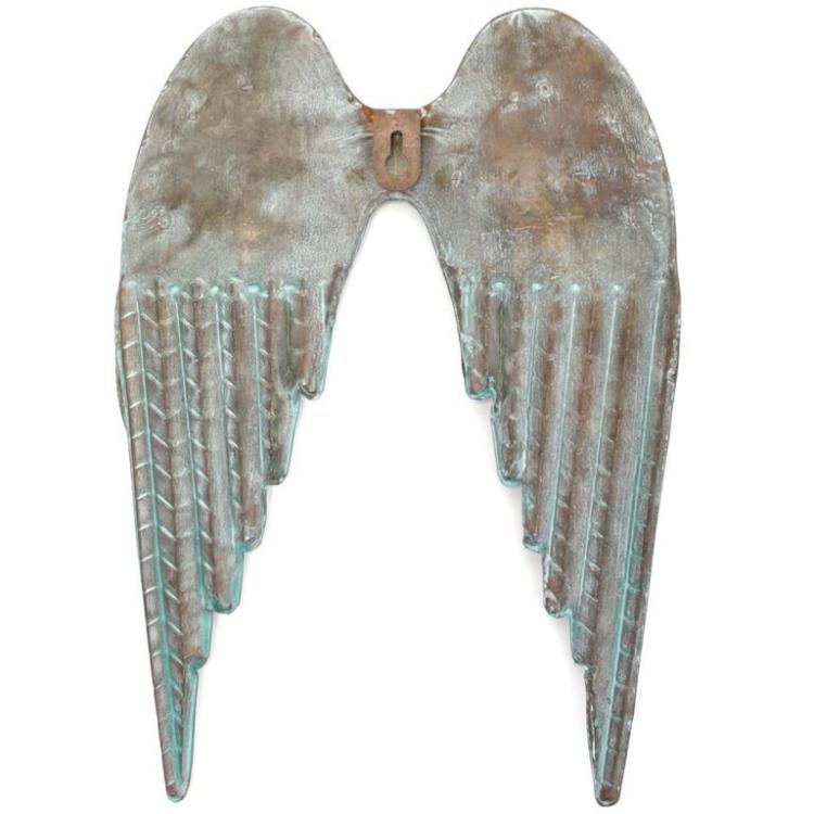 Copper Patina Metal Angel Wings 8"X10"