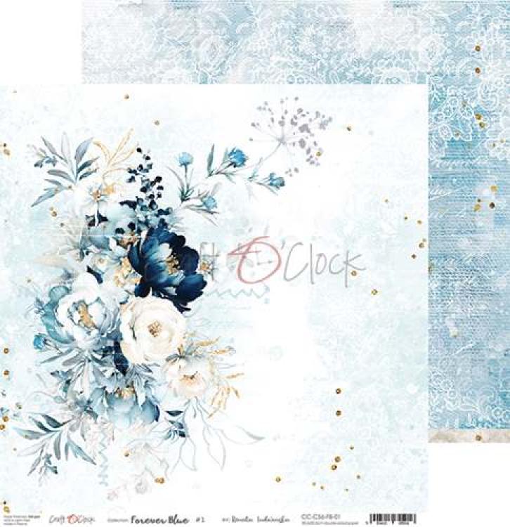 Craft O Clock 12x12 Paper Pad Forever Blue