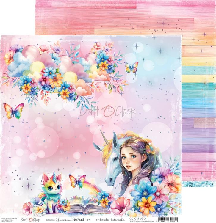 Craft O Clock 12x12 Paper Pad Unicorn Sweet